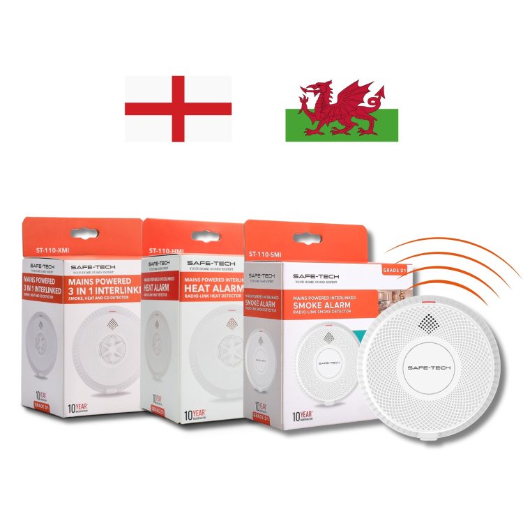 Build My Own Mains Radio Interlink Fire Alarms Bundle for England & Wales