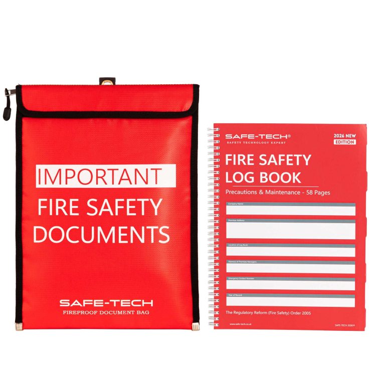 Fireproof Document Holder & Fire Safety Logbook Set