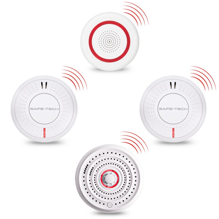 Interlinked Smoke Heat Alarm & Plug-In Strobe Alarms